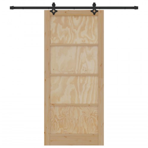 Glidedør med Hardware Sæt 93x211 cm Massivt Træ Fyrretræ, Indvendig Dør "ORKDAL" 93x211x4 cm Massivt Træ Fyrretræ