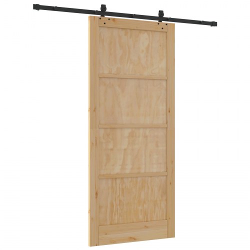 Glidedør med Hardware Sæt 93x211 cm Massivt Træ Fyrretræ, Indvendig Dør "ORKDAL" 93x211x4 cm Massivt Træ Fyrretræ