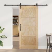 Glidende Dør med Hardware Sæt 78x202 cm Solid Træ Fyrretræ, Indvendig Dør 'ORKDAL'78x202x4 cm Solid Træ Fyrretræ