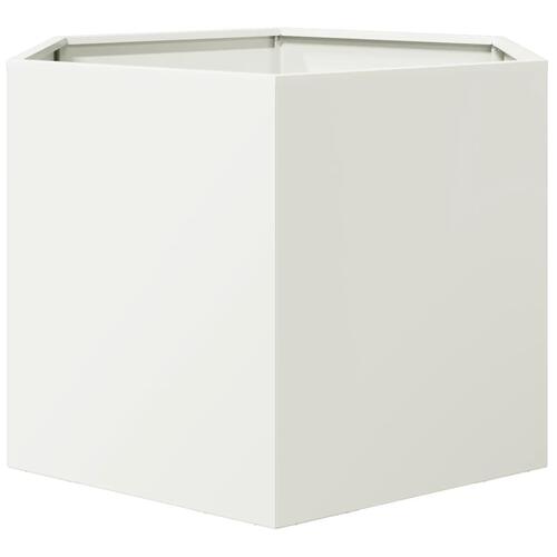 Plantekasse 69x60x45 cm sekskantet stål hvid (OUTLET A+)