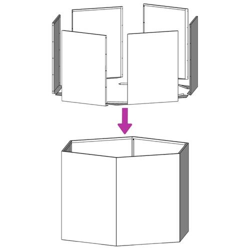 Plantekasse 69x60x45 cm sekskantet stål hvid (OUTLET A+)