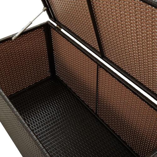 Opbevaringskasse til haven 100x50x50 cm polyrattan brun (OUTLET A)