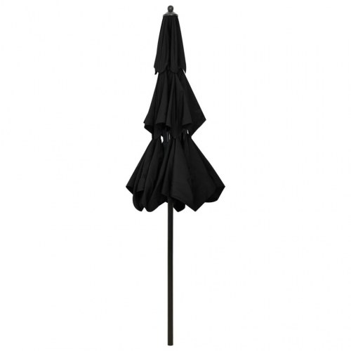 Parasol 2,5 m med aluminiumsstang i 3 niveauer - sort