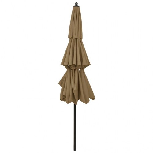 Parasol med aluminiumsstang 3 m - 3 niveauer, gråbrun
