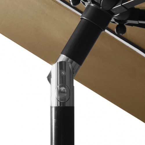 Parasol med aluminiumsstang 3 m - 3 niveauer, gråbrun