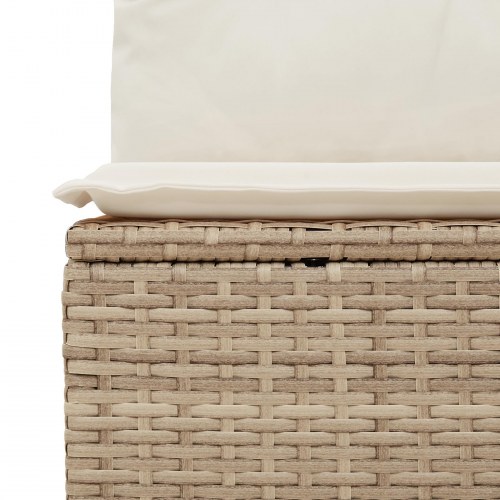 Havesofa Sæt med opbevaring 7 stk Beige Poly rattan