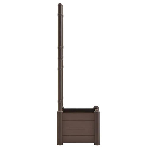 Plantekasse med espalier 43x43x142 cm PP mokkafarvet