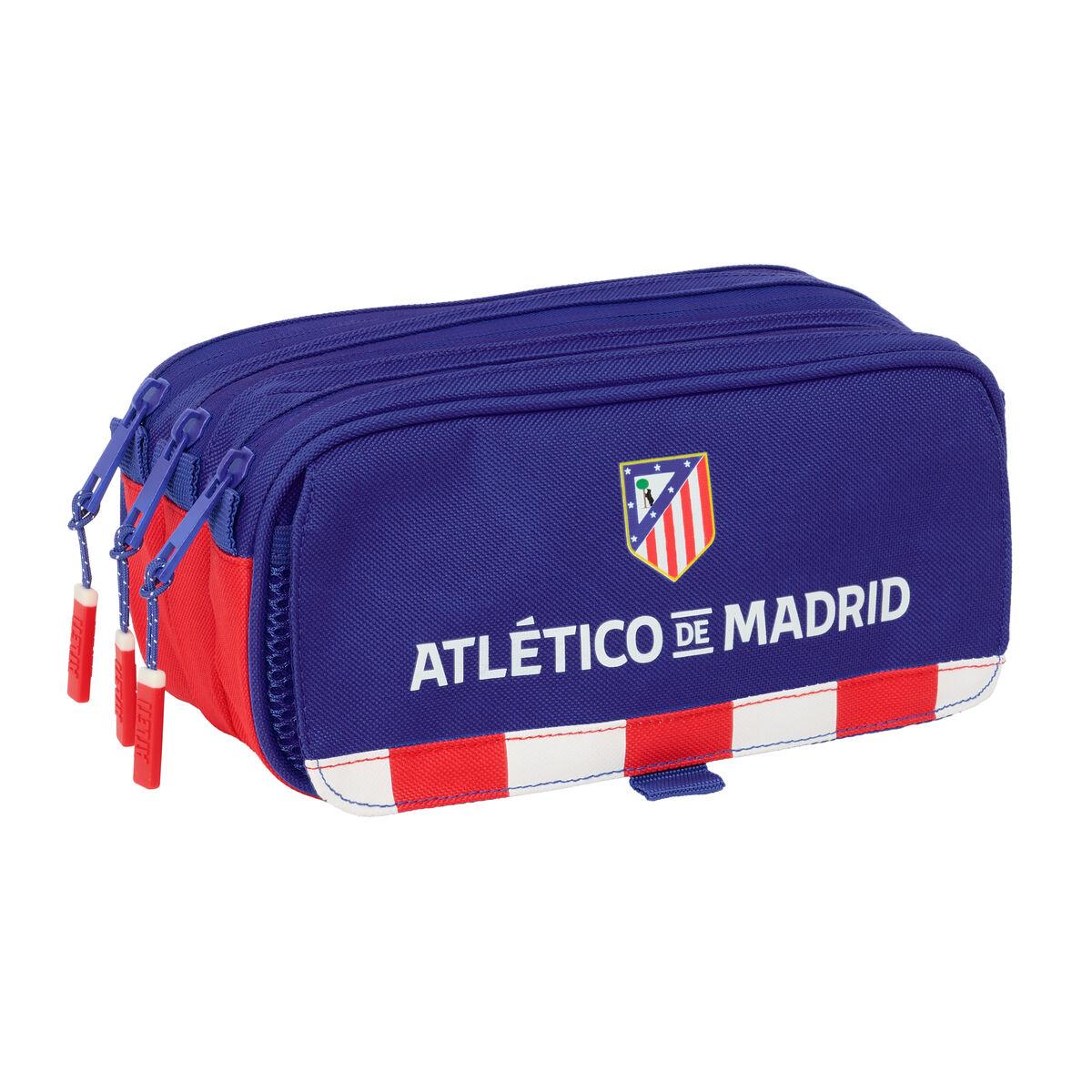 Atlético Madrid tredobbelt penalhus - blå/hvid/rød, 21,5 × 10 × 8 cm