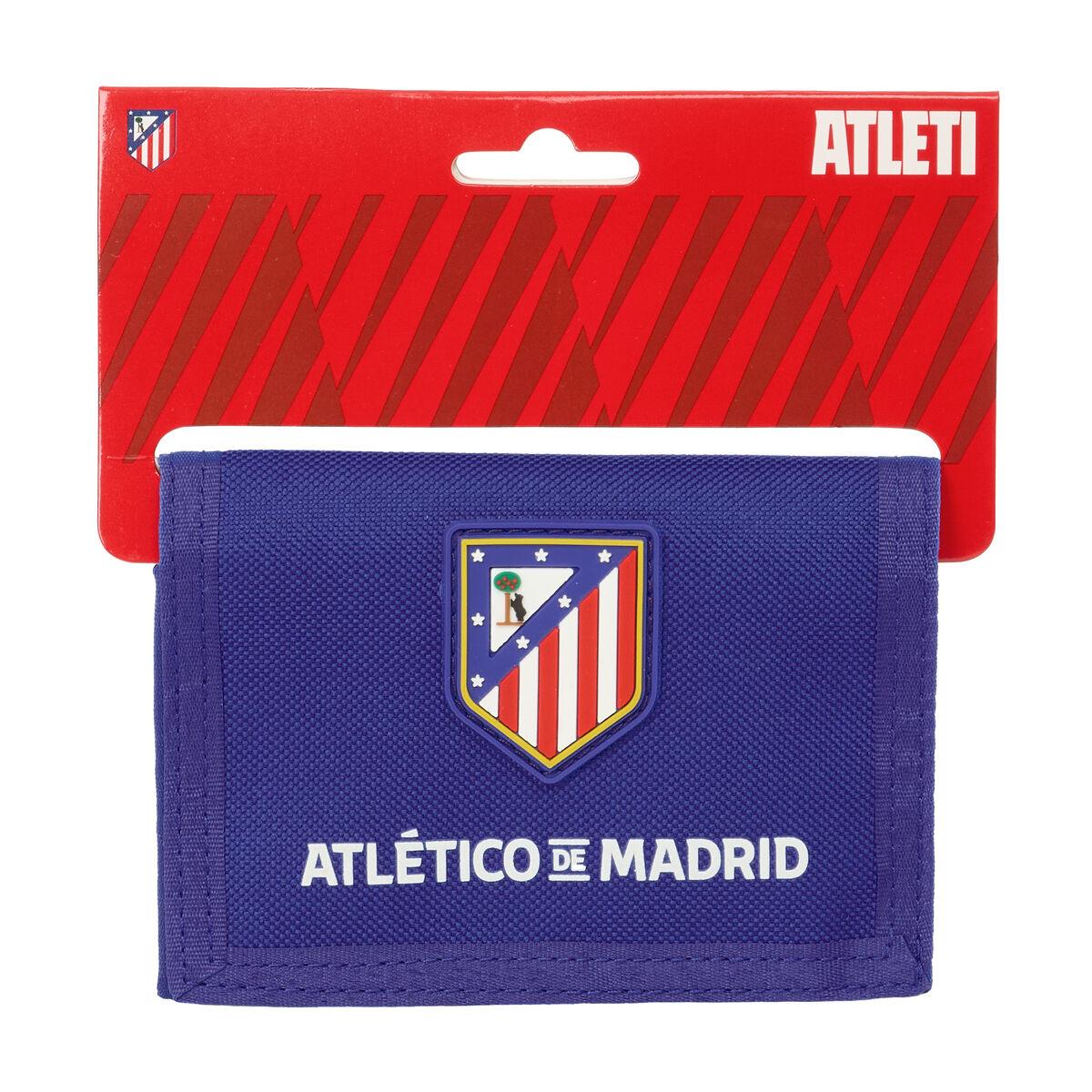 Atlético Madrid pung - blå/hvid/rød, 12,5 × 9,5 × 1 cm