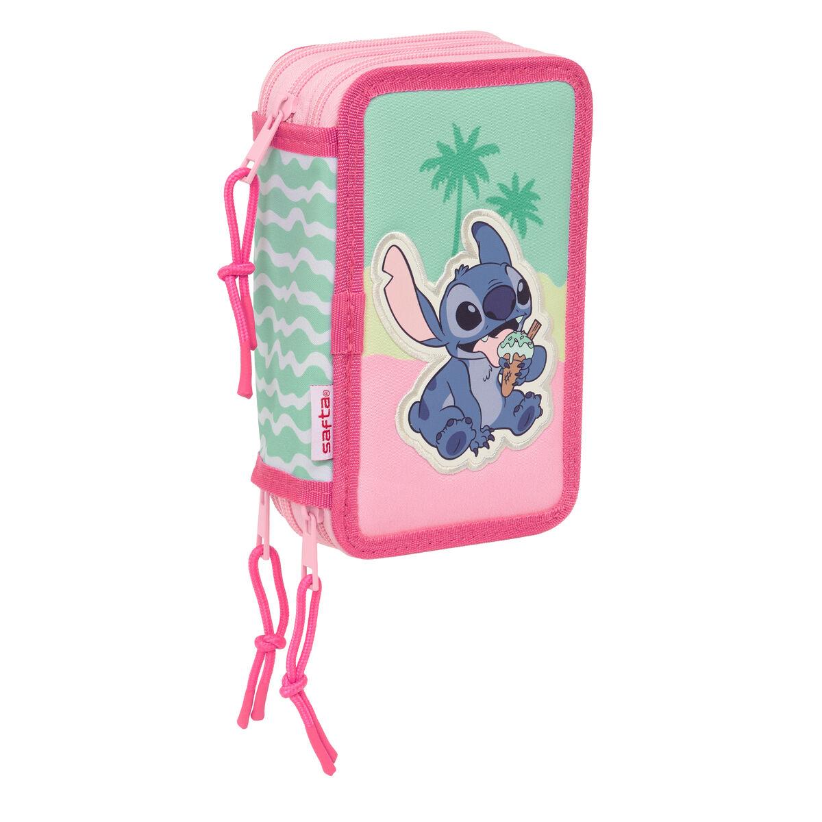 Lilo & Stitch tredobbelt penalhus - Ice Cream, pink, 37 dele (12,5 × 19,5 × 5,5 cm)