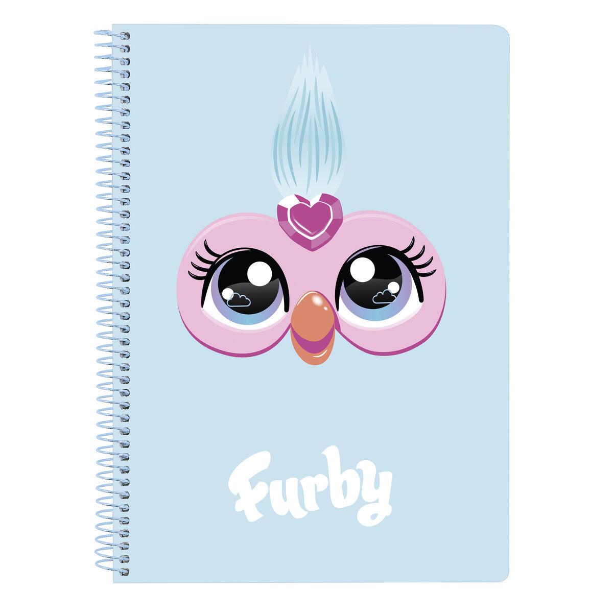 Furby notesbog A5 - himmelblå, 80 ark, spiral
