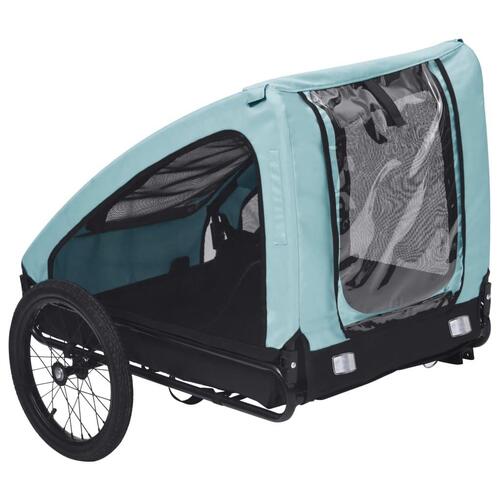 Cykeltrailer til kæledyr blå og sort