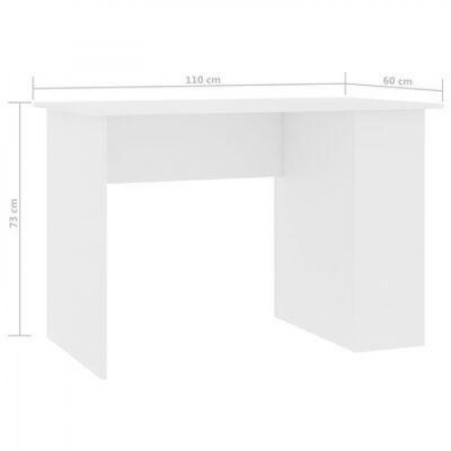 Skrivebord 110x60x73 cm konstrueret træ hvid