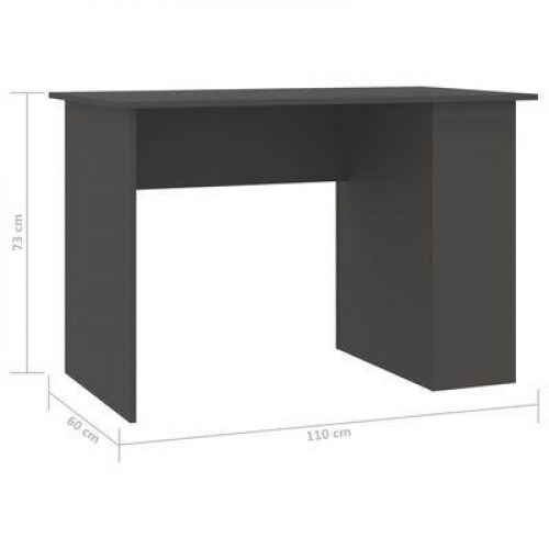 Skrivebord 110x60x73 cm konstrueret træ grå
