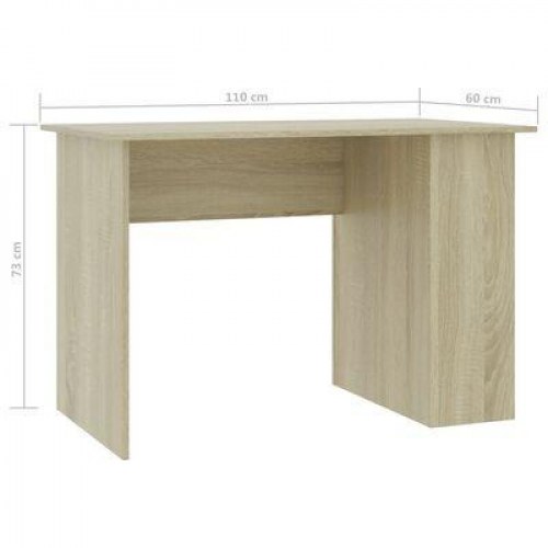 Skrivebord 110×60×73 cm i konstrueret træ - sonoma-eg