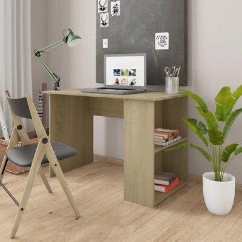 Skrivebord 110×60×73 cm i konstrueret træ - sonoma-eg