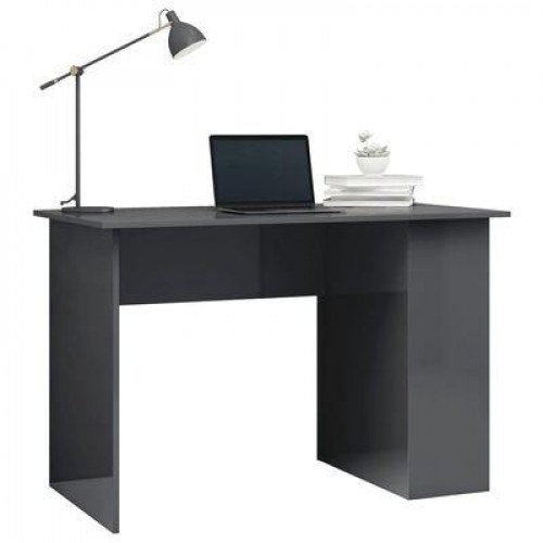Skrivebord 110x60x73 cm konstrueret træ grå højglans