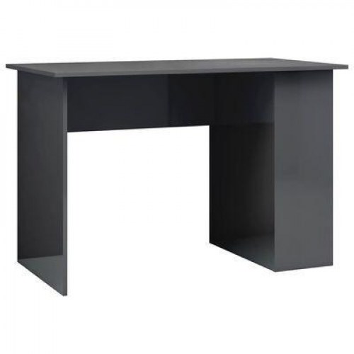 Skrivebord 110x60x73 cm konstrueret træ grå højglans