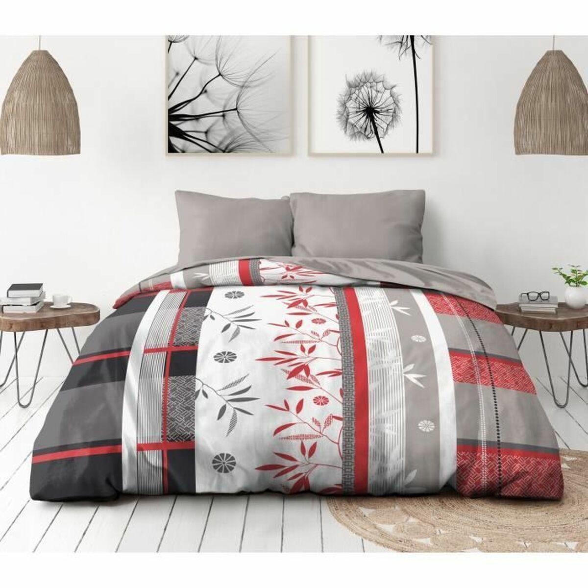 HOME LINGE PASSION dynebetræk sæt SHIZUOKA - 240 x 260 cm, blå/hvid/rouge, 3 dele