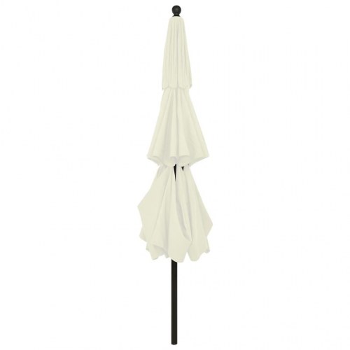 Parasol med aluminiumsstang 3,5 m - 3 niveauer, sandfarvet
