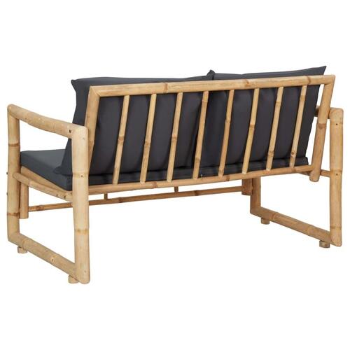 Havebænk med hynder 115 cm bambus