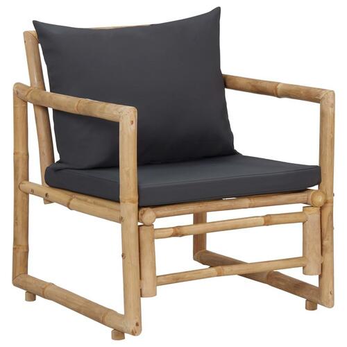 Havestole 2 stk. med hynder bambus