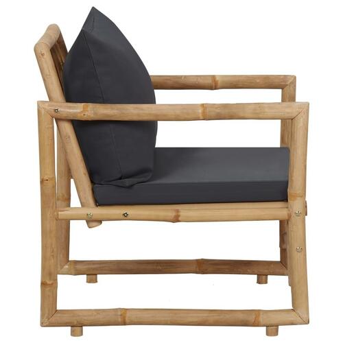 Havestole 2 stk. med hynder bambus