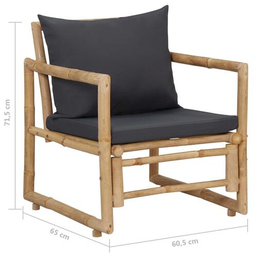 Havestole 2 stk. med hynder bambus