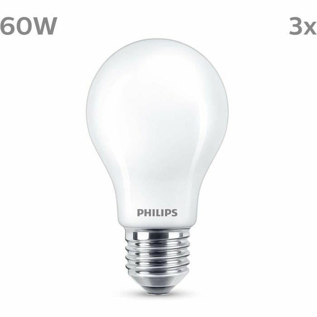 Philips LED pære A60 E27 7 W (60 W) 2700 K - 3 stk.