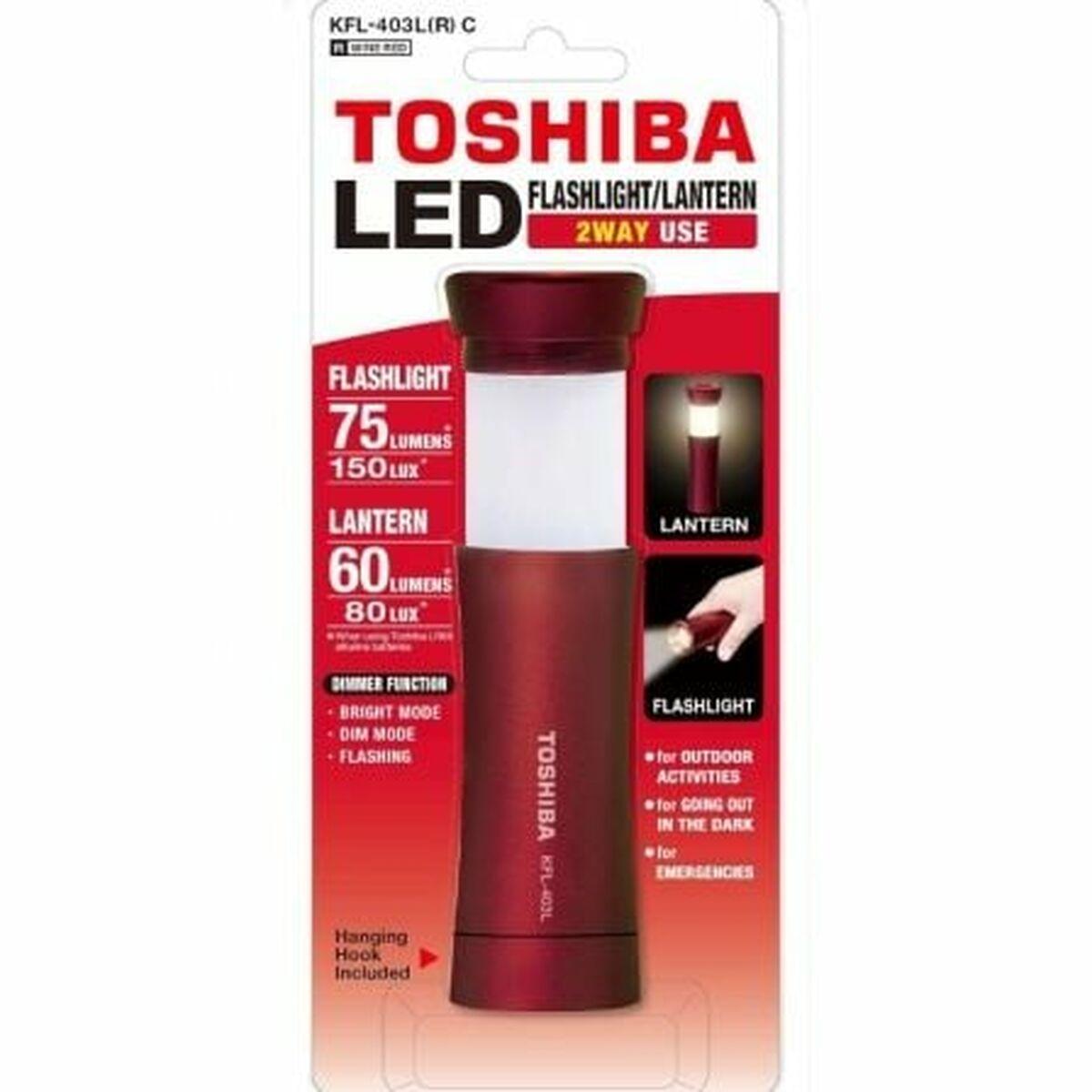 Toshiba LED lommelygte/lanterne 75 lm - rød