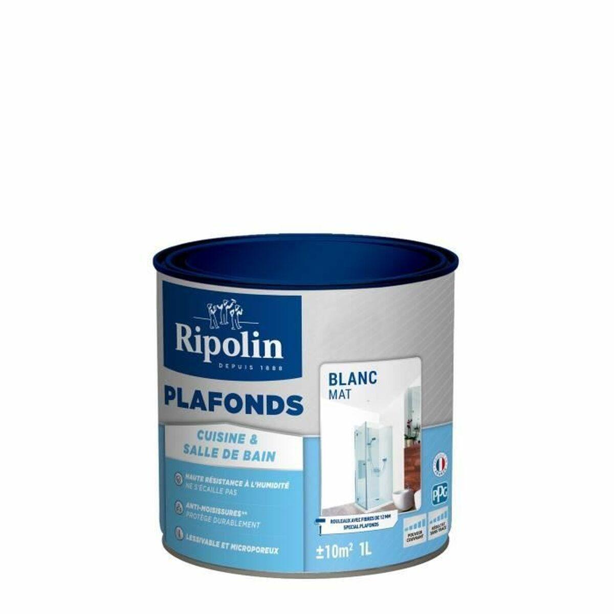 Ripolin loftmaling hvid mat - 750 ml, 4 l, 10 l