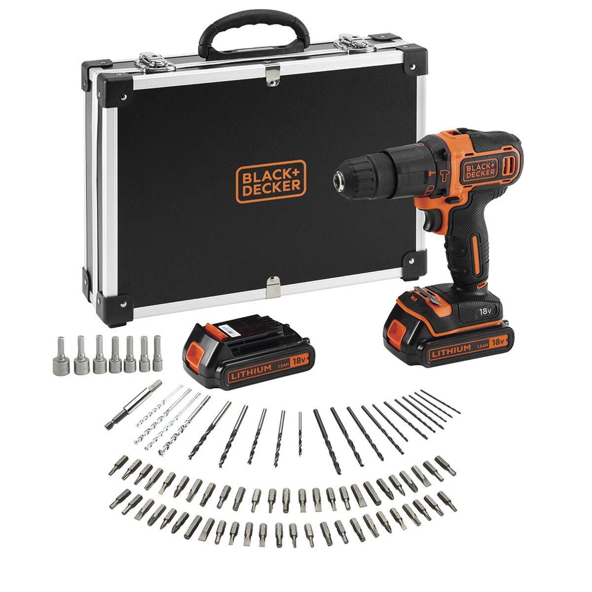 Black & Decker 18V slagboremaskine sæt - 2x1,5 Ah, 80 dele, kuffert