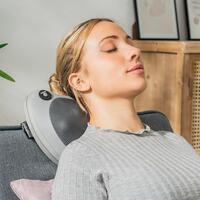 Kompakt, genopladeligt shiatsu-massageapparat InnovaGoods Grå Infrarød varme 2 ergonomiske, roterende og tovejshoveder (Refurbis