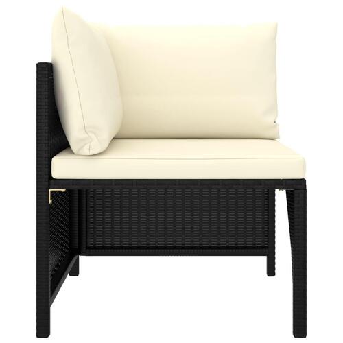 Sofasæt til haven 4 dele med hynder polyrattan sort