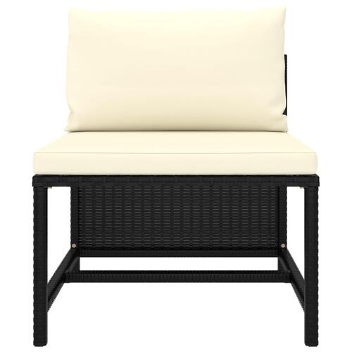 Sofasæt til haven 4 dele med hynder polyrattan sort