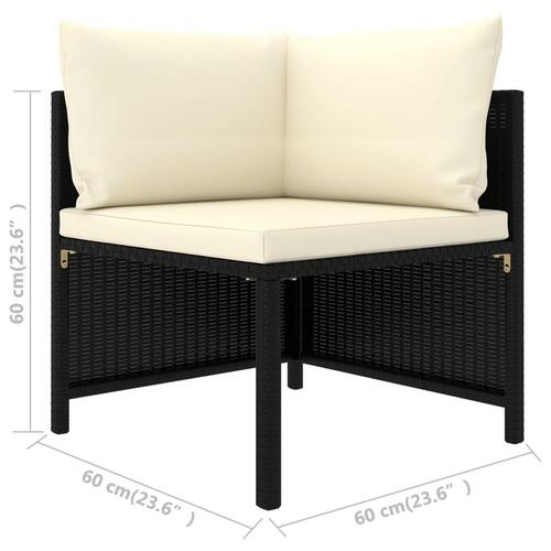 Sofasæt til haven 4 dele med hynder polyrattan sort