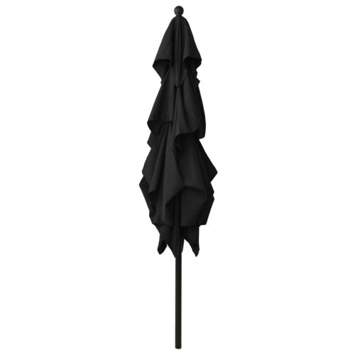Parasol 2,5 × 2,5 m med aluminiumsstang - 3 niveauer, sort