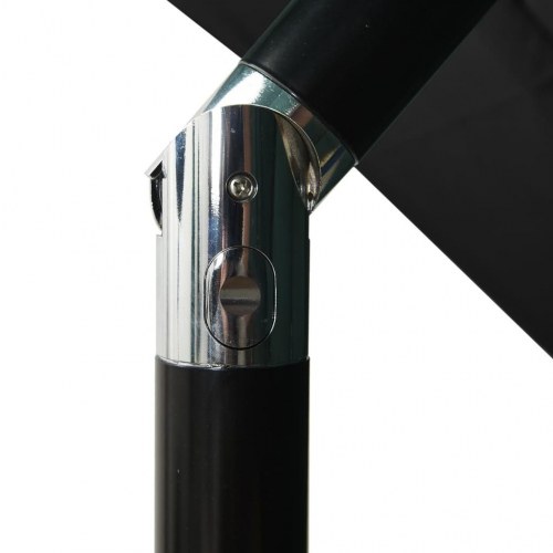 Parasol 2,5 × 2,5 m med aluminiumsstang - 3 niveauer, sort