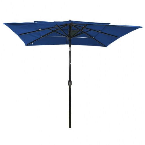 Haveparasol med 3 niveauer 2,5 x 2,5 m - azurblå