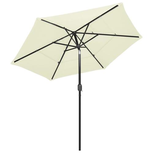 Parasol 2,5 m aluminiumsstang 3 niveauer sandfarvet