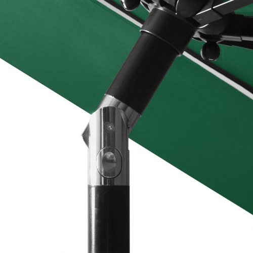 Parasol 3 m med aluminiumsstang i 3 niveauer - grøn
