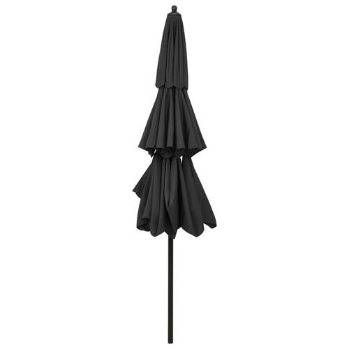 Parasol med aluminiumsstang 3 m 3 niveauer antracitgrå