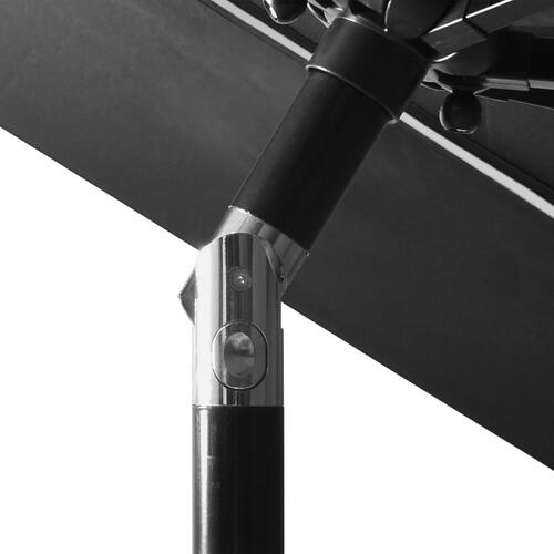Parasol med aluminiumsstang 3 m 3 niveauer antracitgrå