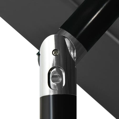 Parasol med aluminiumsstang i 3 niveauer 3,5 m antracitgrå