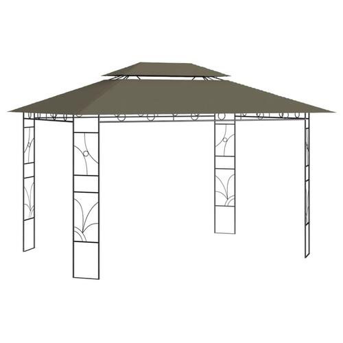 Pavillon 4x3x2,7 m 160 g/m² gråbrun