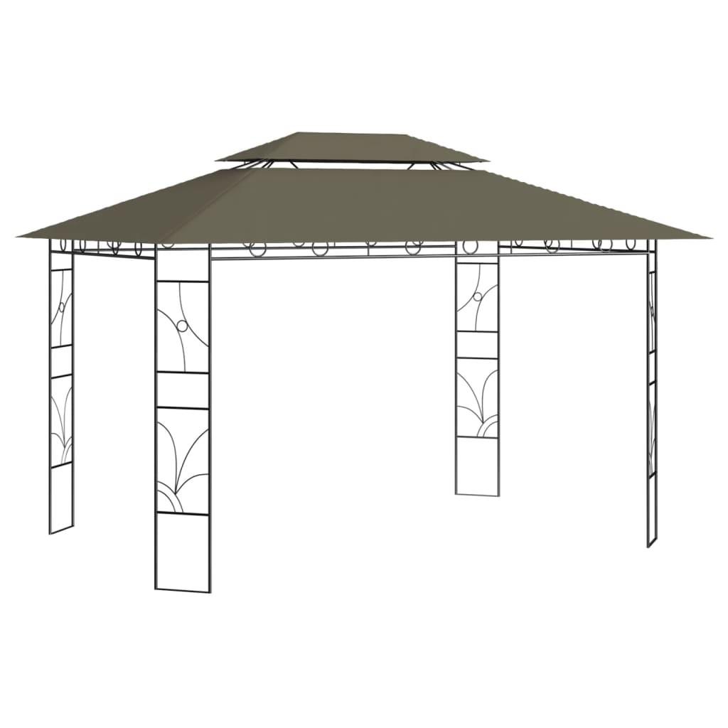 Pavillon 4x3x2,7 m 160 g/m² gråbrun