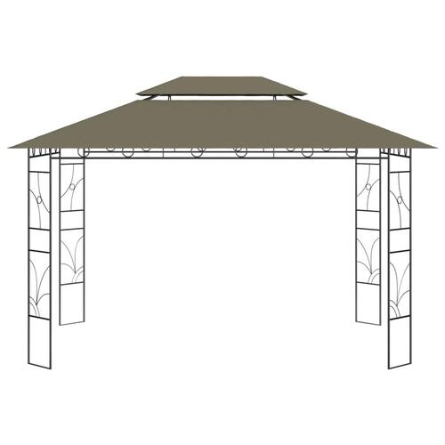 Pavillon 4x3x2,7 m 160 g/m² gråbrun