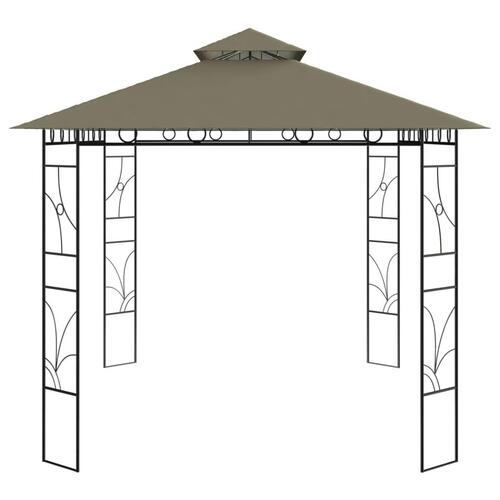 Pavillon 4x3x2,7 m 160 g/m² gråbrun