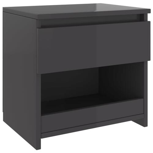 Sengeborde 2 stk. 40x30x39 cm spånplade grå højglans
