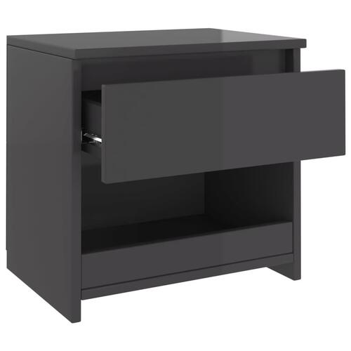 Sengeborde 2 stk. 40x30x39 cm spånplade grå højglans